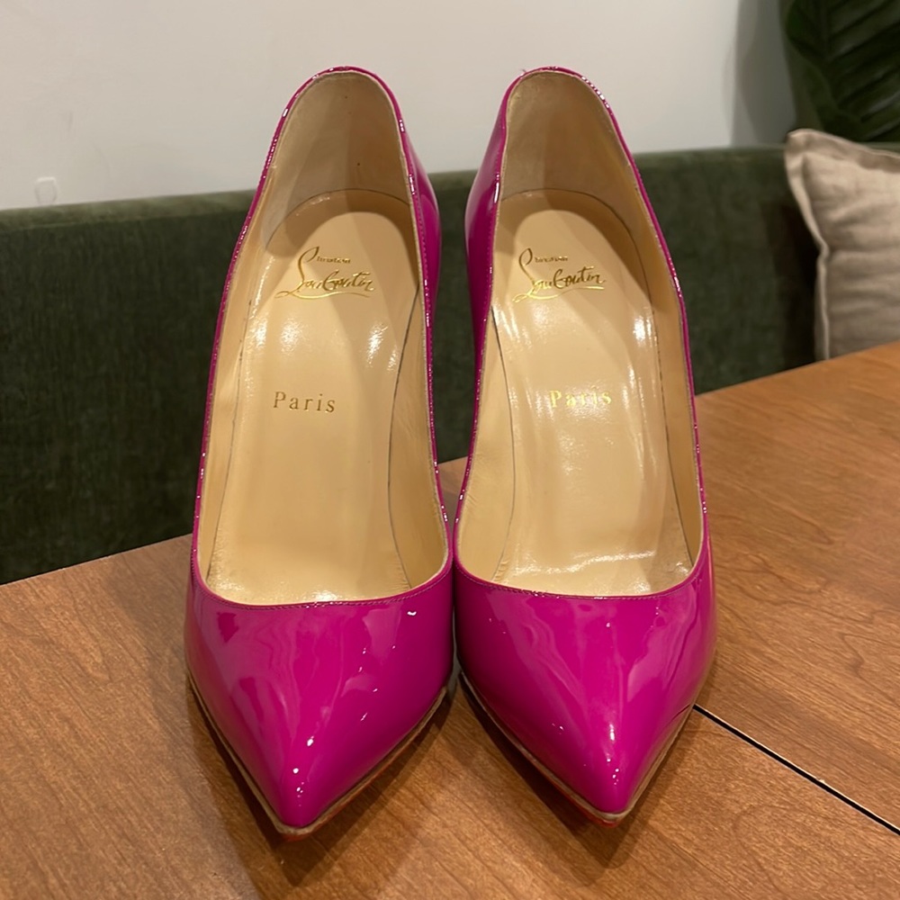 Christian Louboutin Shoes | So Kate 120 Fuchsia Patent Pumps | Size 38